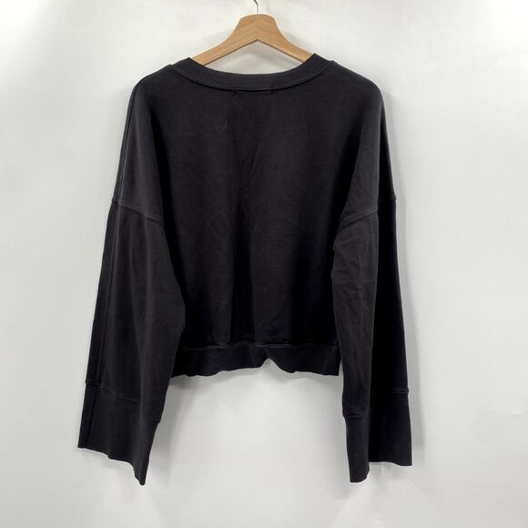 Spiritual Gangster M Gray Flare Sleeve Crewneck - Picture 4 of 5